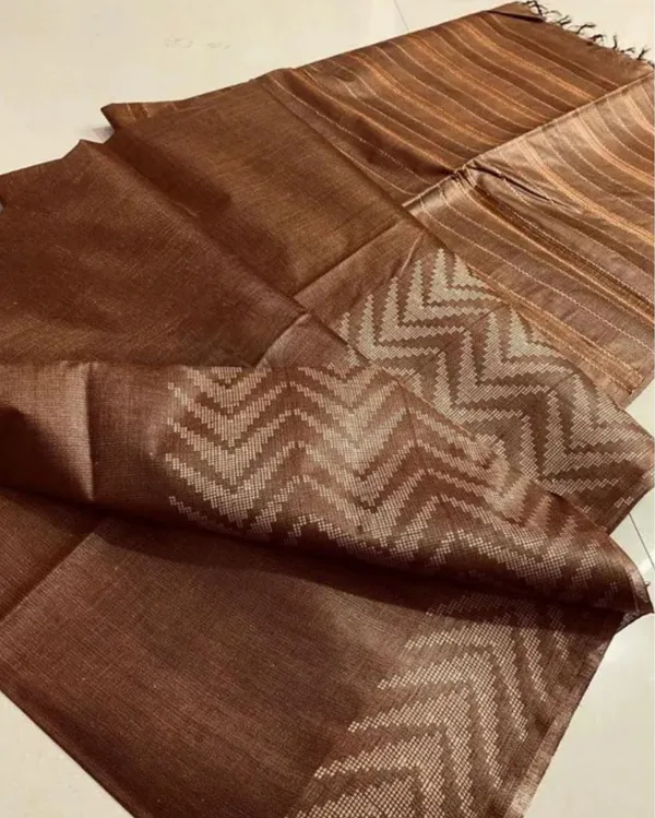 Joyful_Chanderi_Silk_Brown_Saree