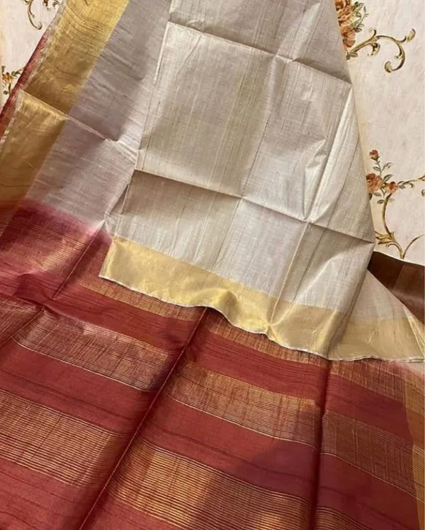 Handloom_Kota_Silk_Modern_Beige_&_Maroon_Saree