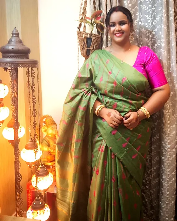 Silkmark_Timeless_Eri_Tussar_Silk_Embroidered_Green_Saree