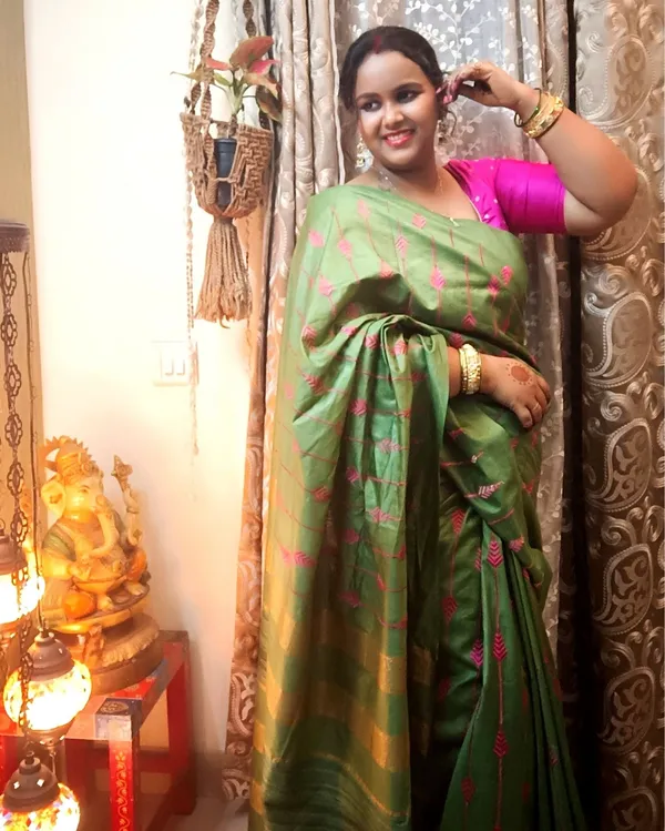 Silkmark_Timeless_Eri_Tussar_Silk_Embroidered_Green_Saree