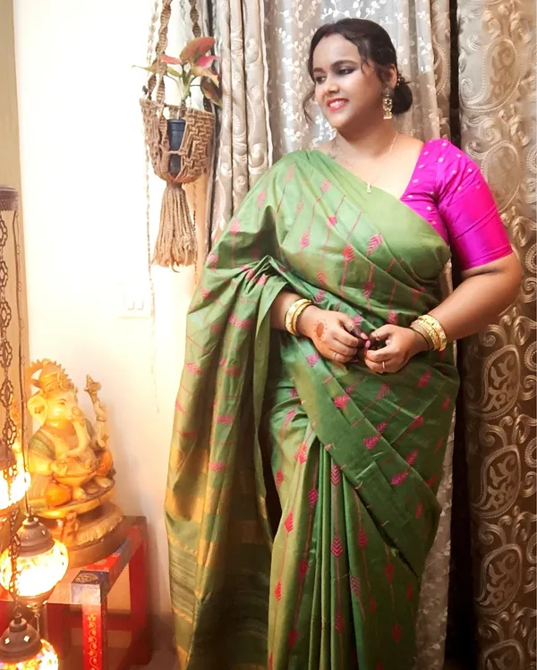 Silkmark_Timeless_Eri_Tussar_Silk_Embroidered_Green_Saree