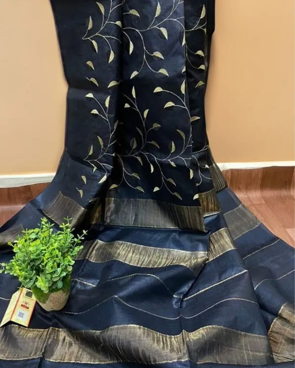 Silkmark_Artistic_Eri_Tussar_Silk_Embroidered_Black_Saree
