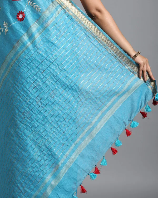 Fanciful_Silk_Linen_Embroidered_Handloom_Blue_Saree