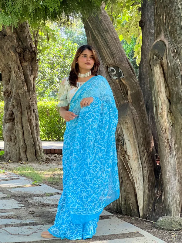 Tepchi_Handwork_Georgette_Work_Torquoise_Blue_Saree