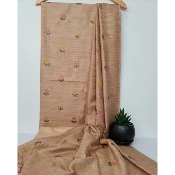Embroidered_Unique_Khadi_Cotton_Brown_Suit_Piece