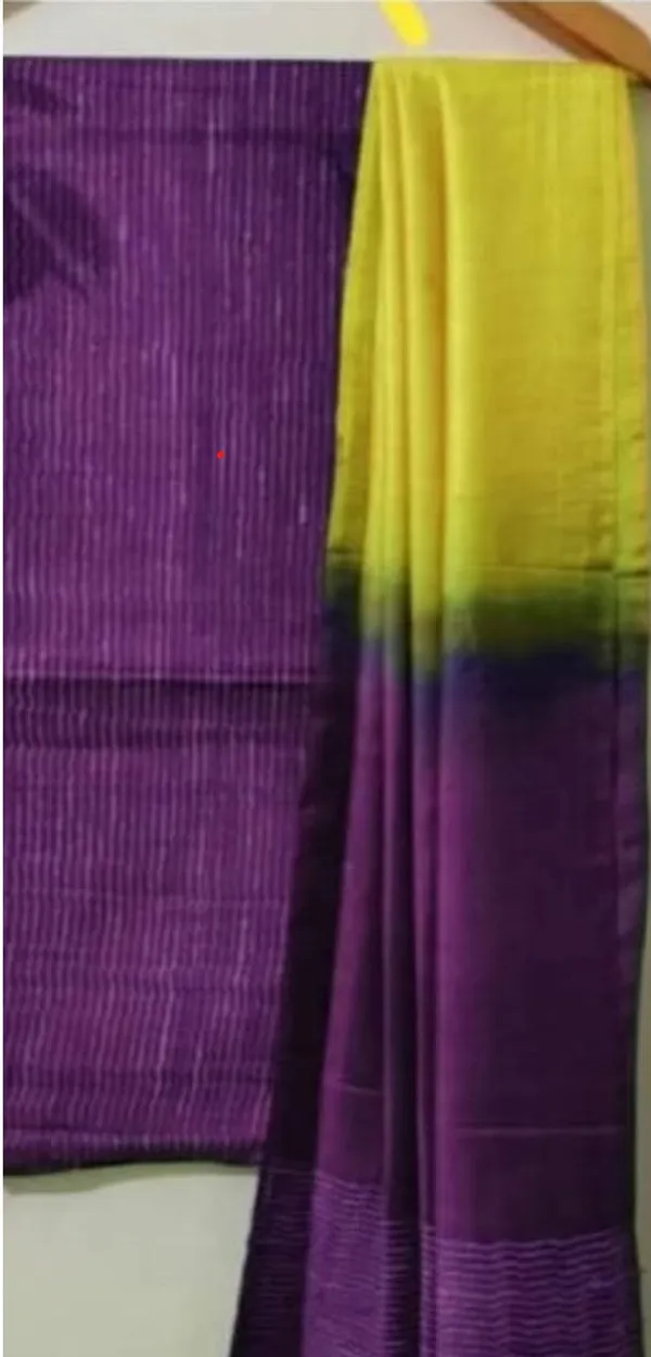 Handdyed_Katan_Silk_Yellow_&_Voilet_Contrast_Suit