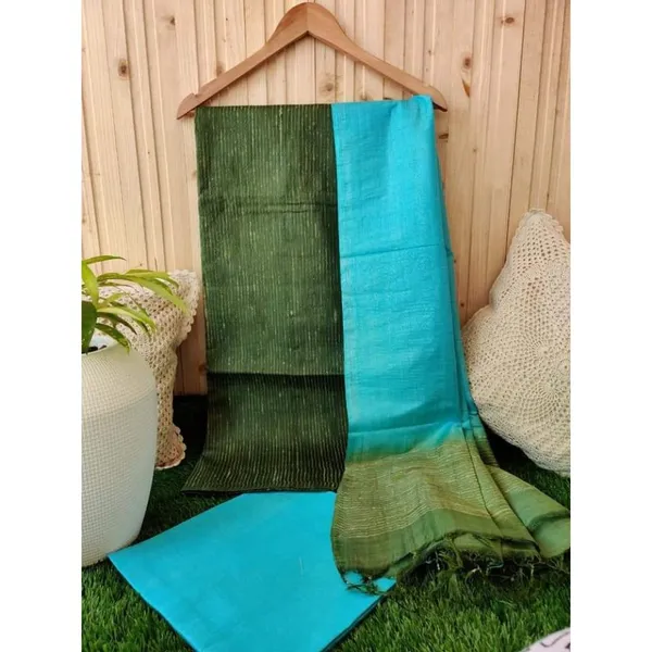 Handdyed_Katan_Silk_Green_&_Blue_Contrast_Suit