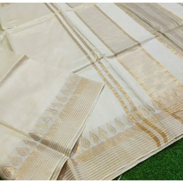 Handcrafted_Gleaming_Kota_Silk_White_Jacquard_Saree