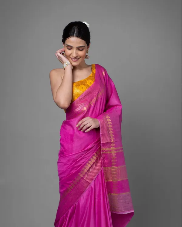 Handcrafted_Pastoral_Kota_Silk_Pink_Jacquard_Saree