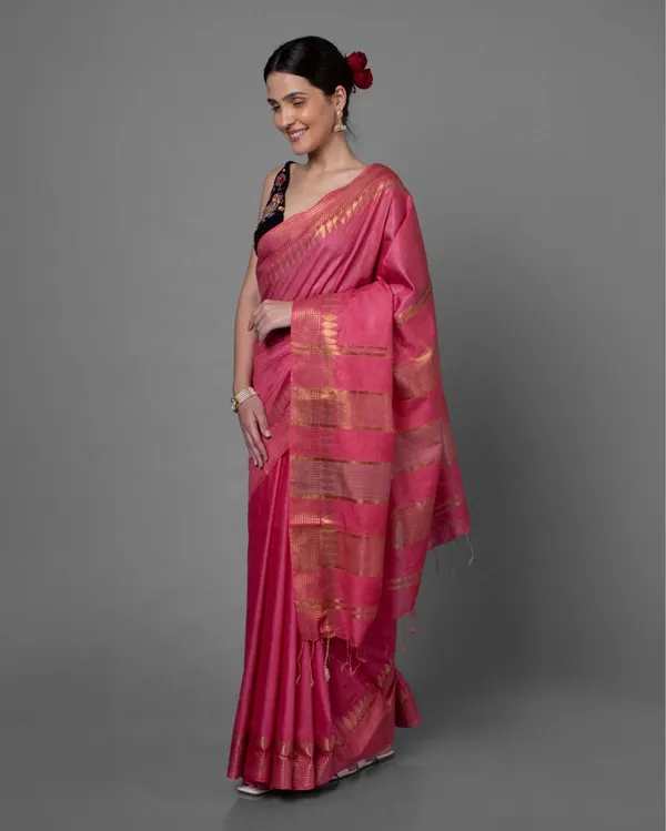 Handcrafted_Precious_Kota_Silk_Pink_Jacquard_Saree