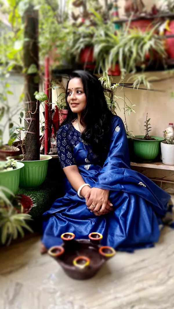 Silkmark_Decorous_Eri_Tussar_Silk_Embroidered_Blue_Saree