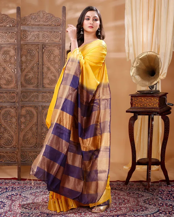 Handcrafted_Kota_Silk_Yellow_&_Blue_Saree