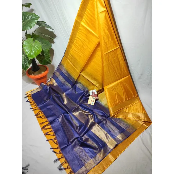 Handcrafted_Kota_Silk_Yellow_&_Blue_Saree