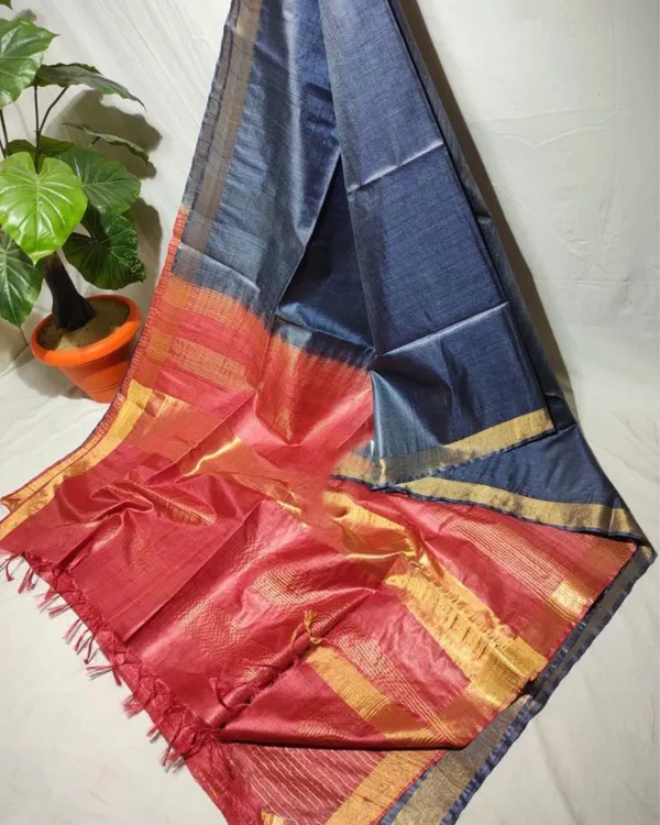Handcrafted_Kota_Silk_Blue_&_Red_Saree