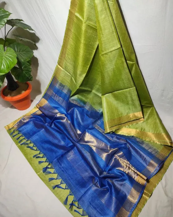 Handcrafted_Kota_Silk_Bright_Green_&_Blue_Saree