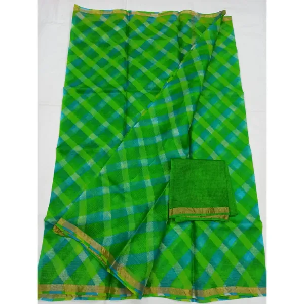 Ornamental_Pure_Silk_Kota_Doria_Green_Saree_Handcrafted