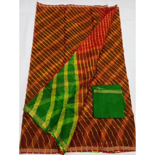 Dynamic_Pure_Silk_Kota_Doria_Brown_Saree_Handcrafted