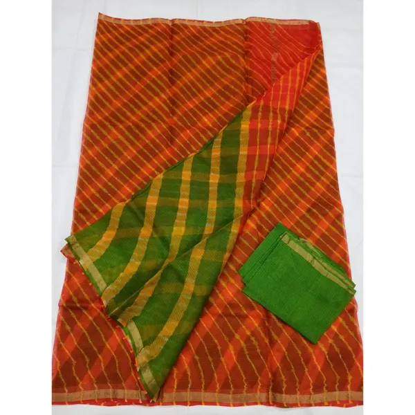 Whispering_Pure_Silk_Kota_Doria_Orange_Saree_Handcrafted