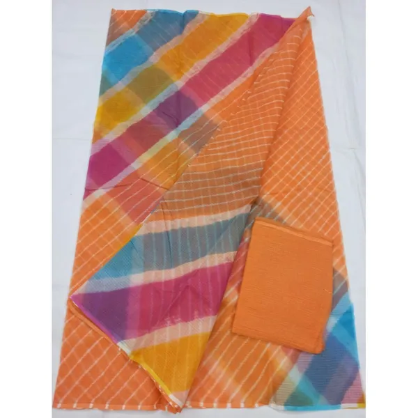 Regal_Cotton_Kota_Doria_Orange_Saree_Handcrafted