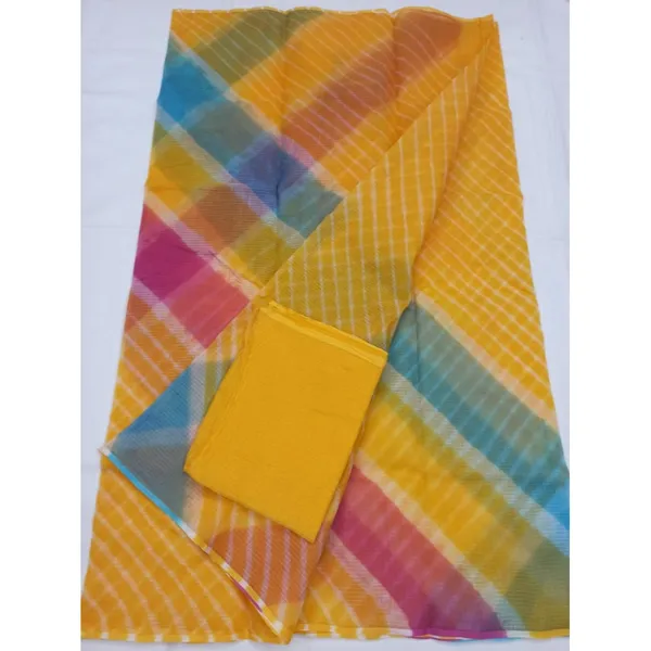 Mustard_Cotton_Kota_Doria_Yellow_Saree_Handcrafted