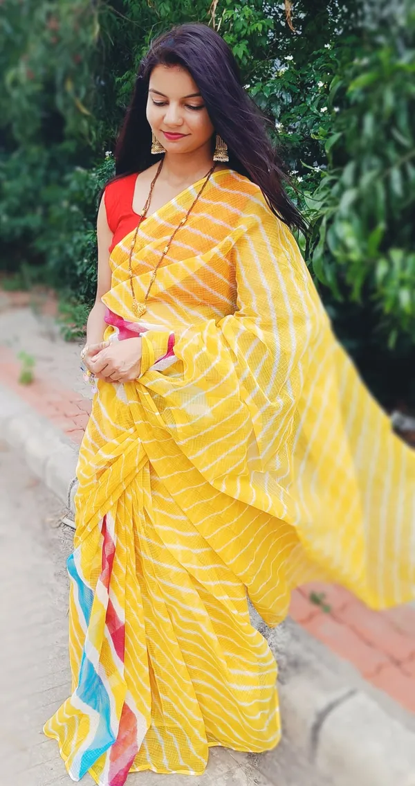 Mustard_Cotton_Kota_Doria_Yellow_Saree_Handcrafted