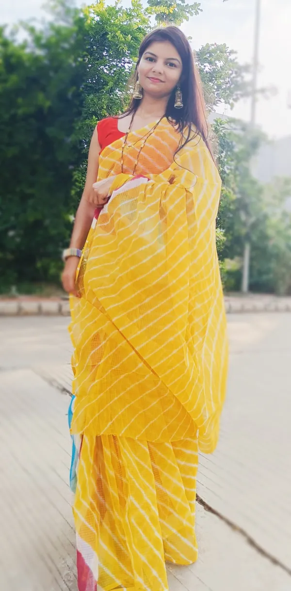 Mustard_Cotton_Kota_Doria_Yellow_Saree_Handcrafted