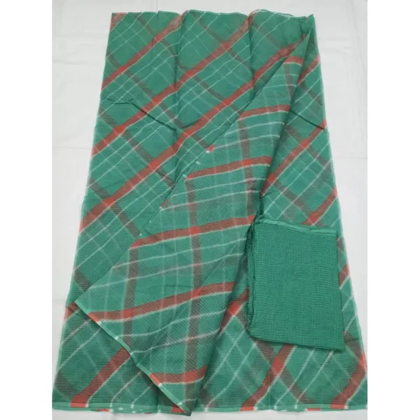 Olive_Cotton_Kota_Doria_Green_Saree_Handcrafted