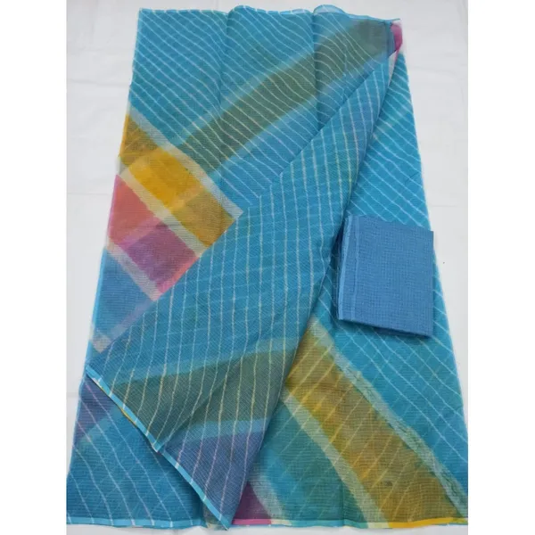 Sapphire_Cotton_Kota_Doria_Blue_Saree_Handcrafted