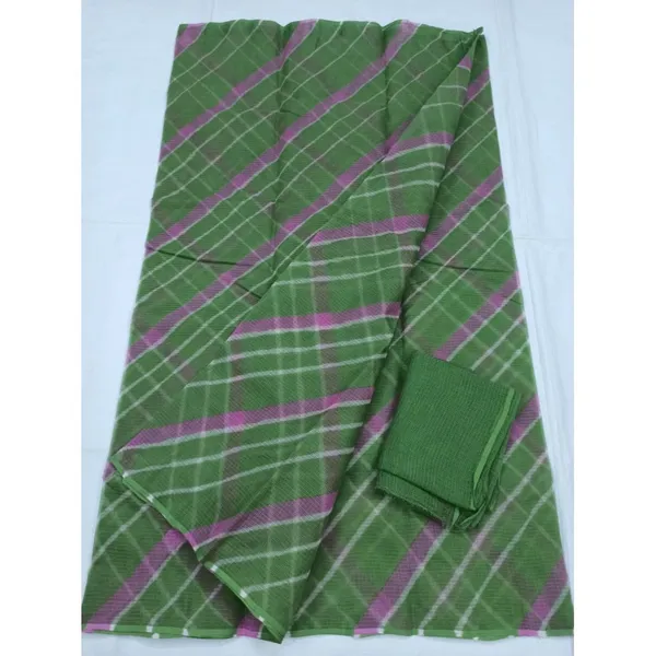 Forest_Cotton_Kota_Doria_Green_Saree_Handcrafted
