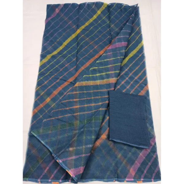 Azure_Cotton_Kota_Doria_Blue_Saree_Handcrafted
