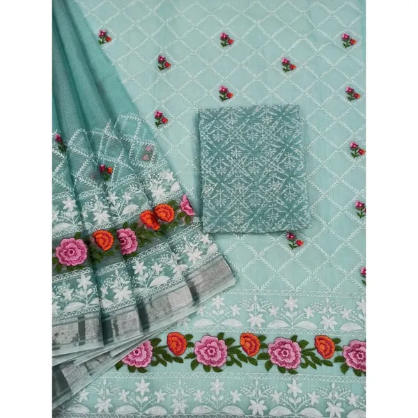 Sky_Chikenkari_Pure_Cotton_Kota_Doria_Blue_Saree