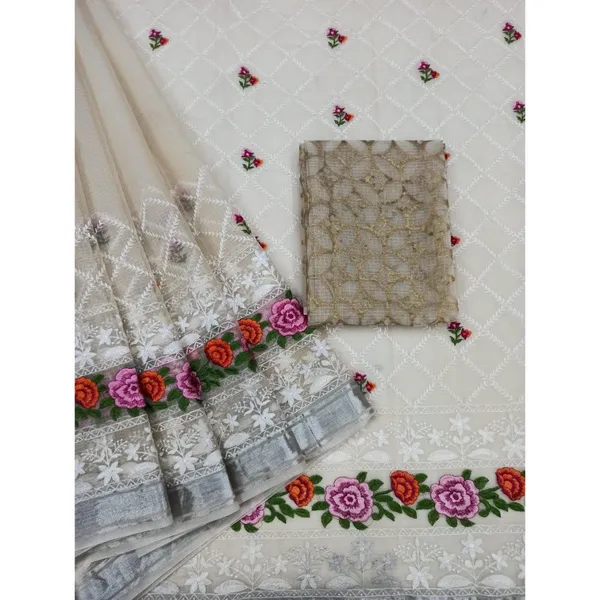 Emerald_Chikenkari_Pure_Cotton_Kota_Doria_Green_Saree