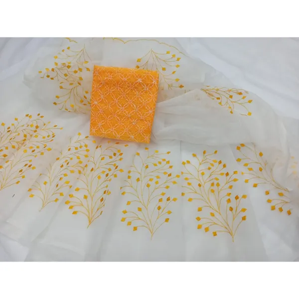 Kota_Doria_Cotton_Bel_Embroidery_White_Saree_Handdyed