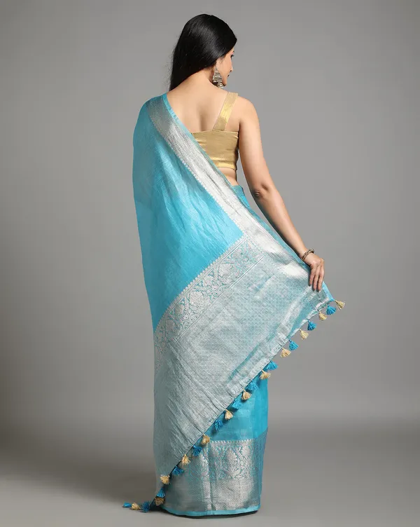 Modern_Banarasi_Silk_Linen_Blue_Handloom_Saree
