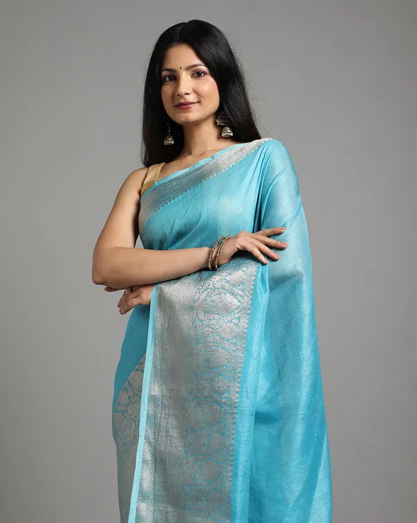 Modern_Banarasi_Silk_Linen_Blue_Handloom_Saree