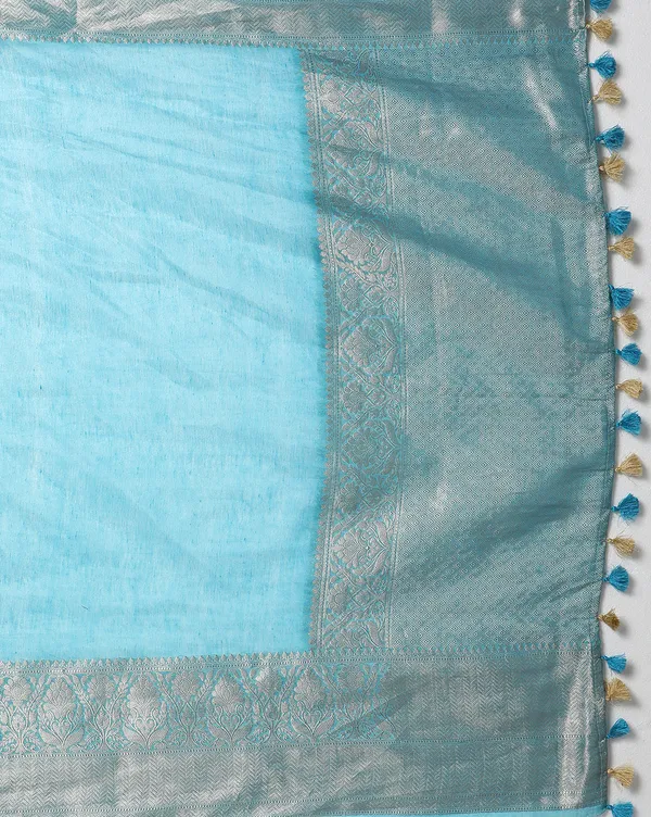 Modern_Banarasi_Silk_Linen_Blue_Handloom_Saree