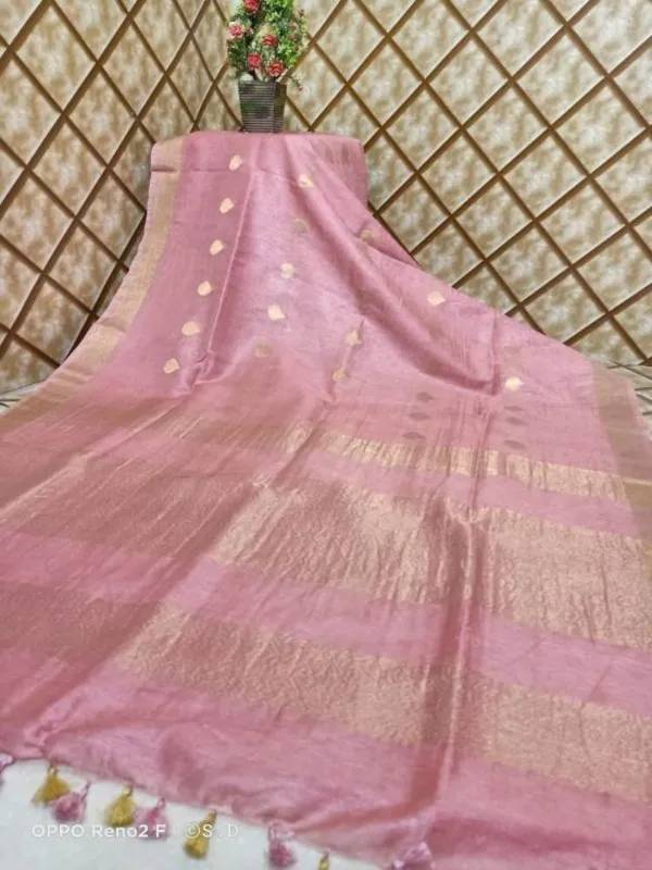 Masterful_Banarasi_Silk_Linen_Pink_Handloom_Saree