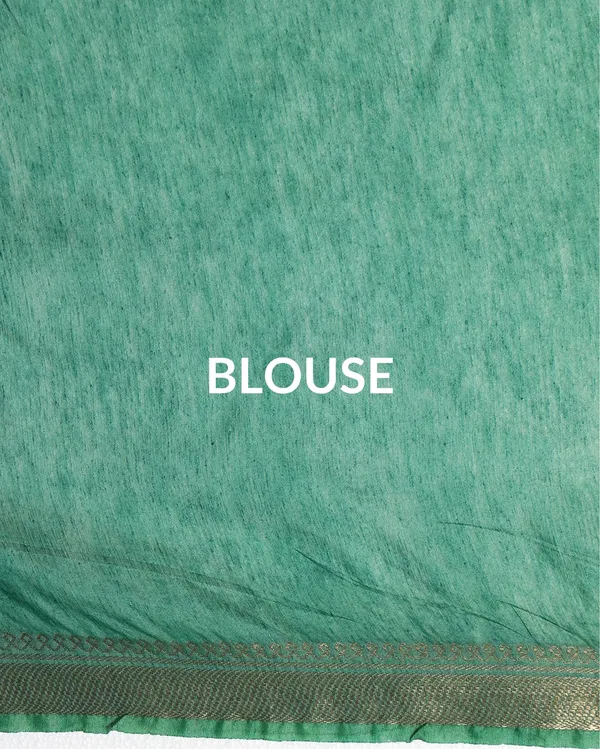Ornamental_Silk_Linen_Embroidered_Green_Saree