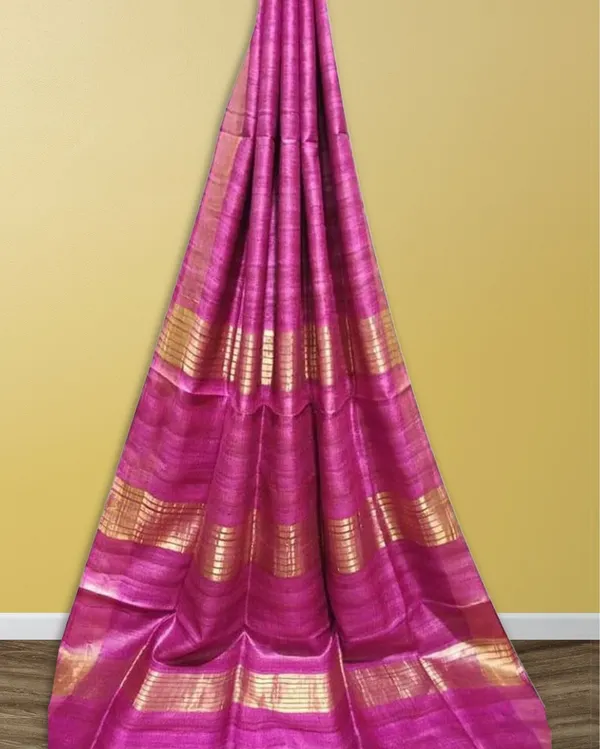 Silkmark_Ghicha_Tussar_Silk_Pink_Saree