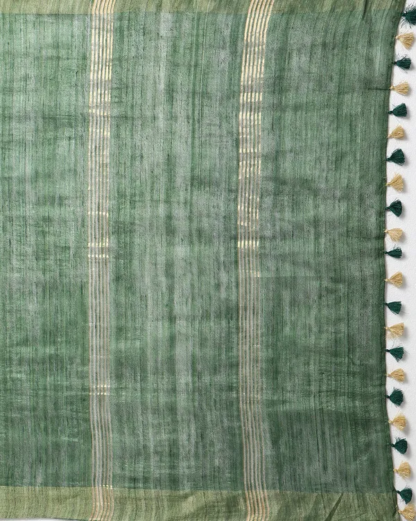 Silkmark_Ghicha_Tussar_Silk_Green_Saree