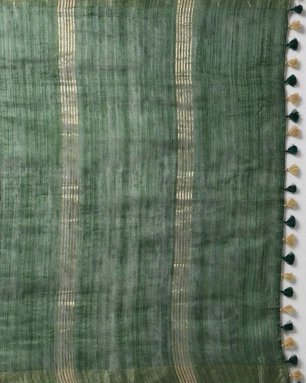Silkmark_Ghicha_Tussar_Silk_Green_Saree