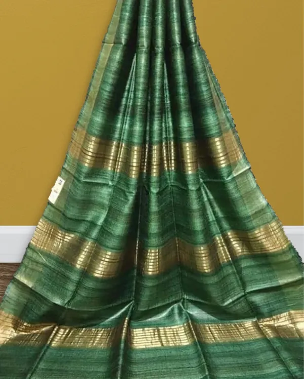 Silkmark_Ghicha_Tussar_Silk_Green_Saree