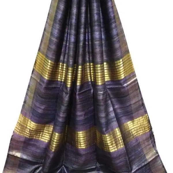 Silkmark_Ghicha_Tussar_Silk_Ink_Blue_Saree