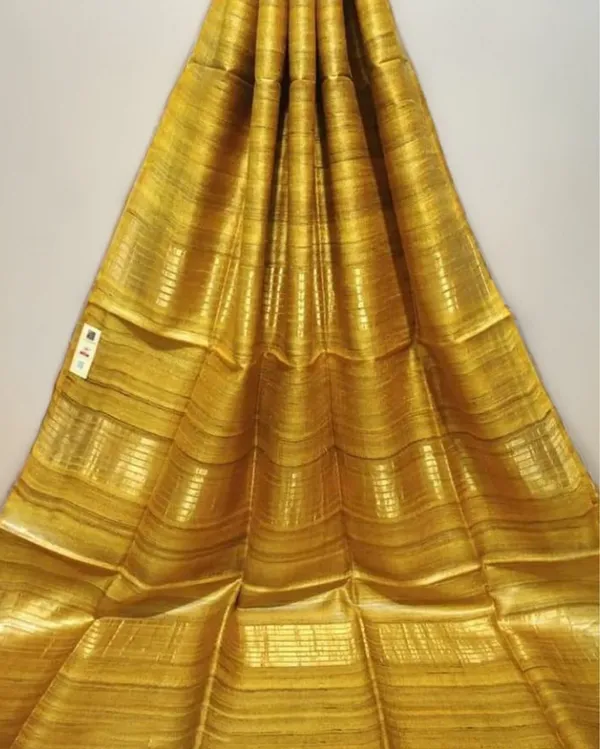 Silkmark_Ghicha_Tussar_Silk_Mustard_Saree