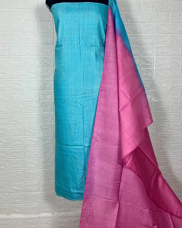 Handdyed_Katan_Silk_Blue_&_Pink_Contrast_Suit
