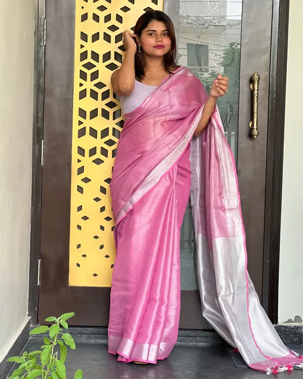 Alluring_Pure_Tissue_Linen_Pink_Handdyed_Saree