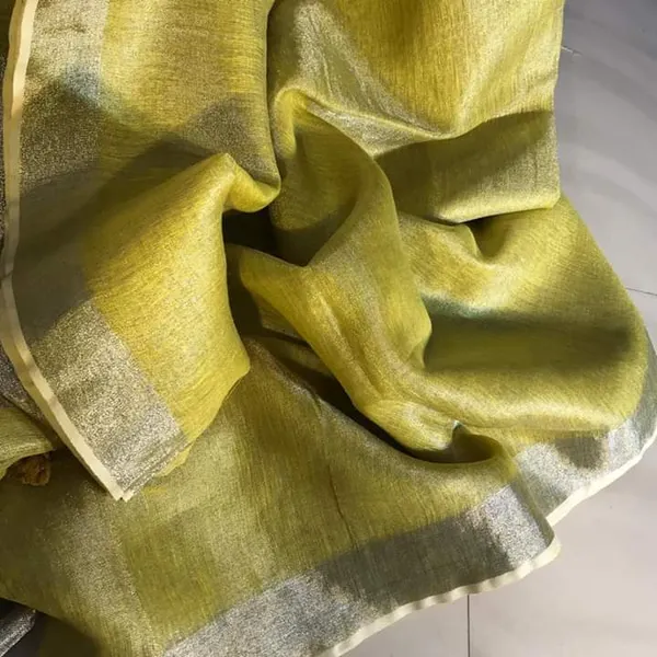 Fascinating_Pure_Tissue_Linen_Yellow_Handdyed_Saree