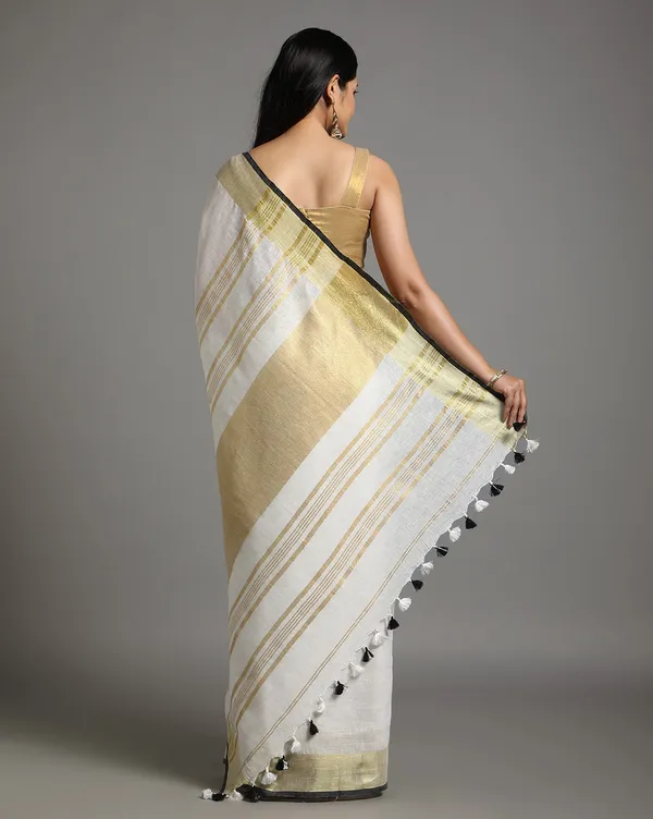 Lively_Handwoven_Pure_Linen_White_Saree