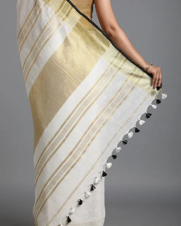 Lively_Handwoven_Pure_Linen_White_Saree