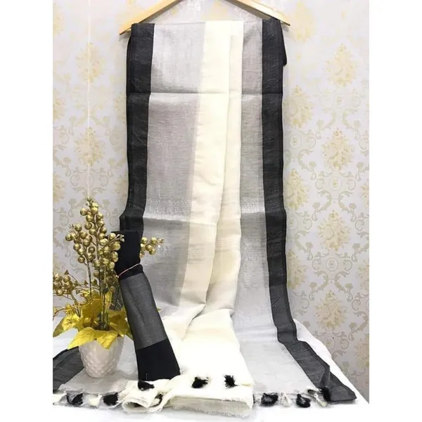 Sculptural_Handwoven_Pure_Linen_White_Saree